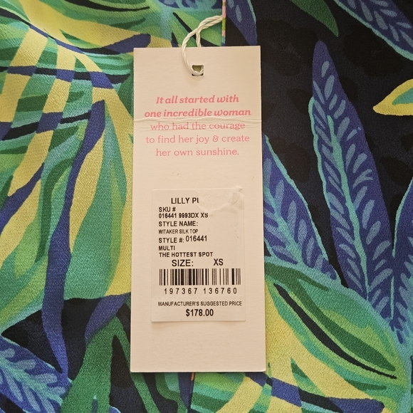 Lilly Pulitzer Witaker Silk Mock Neck Tie Back Long Sleeve Top: Multi Floral: XS - Picture 8 of 15